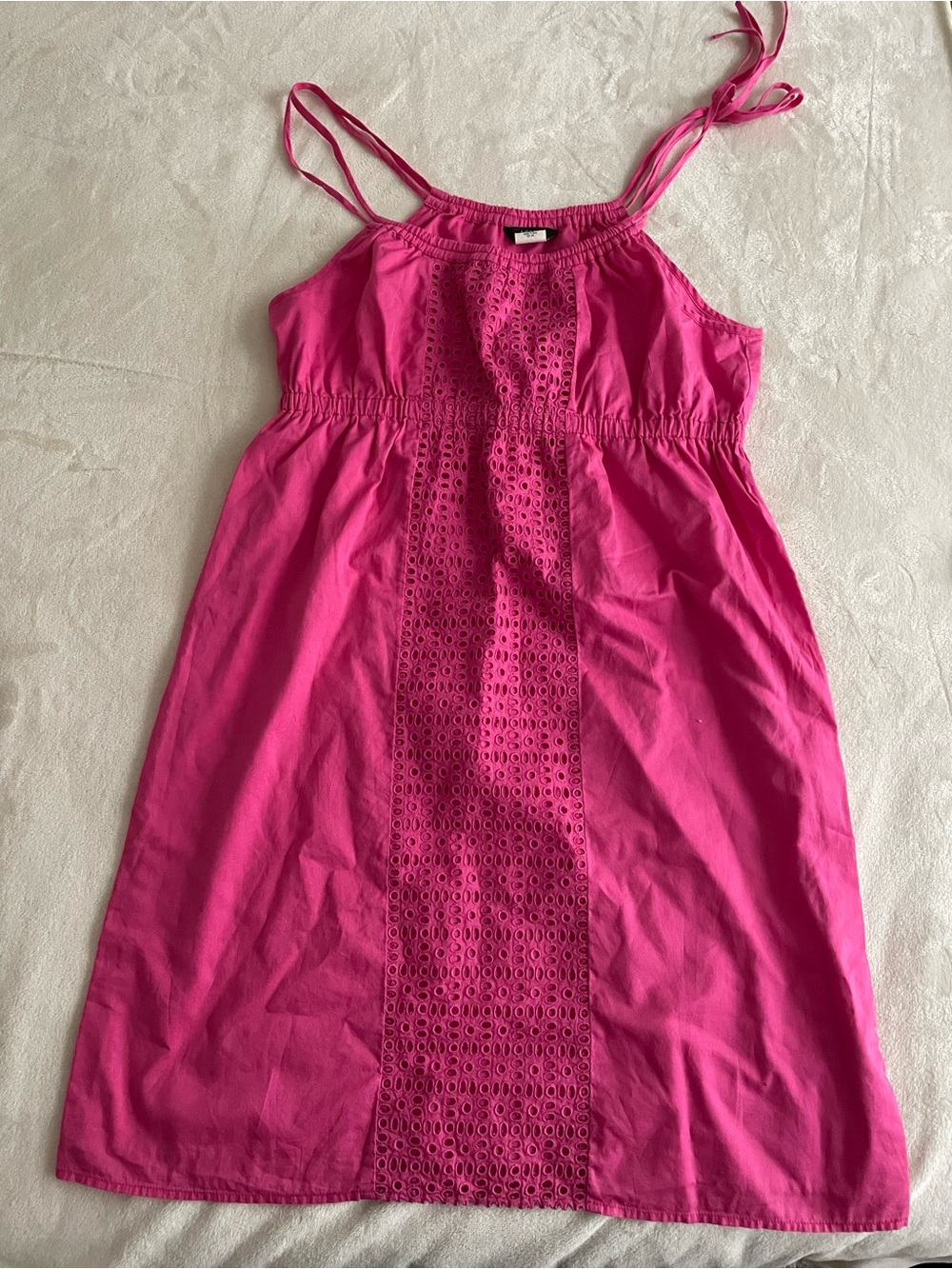 J. Crew Hot Pink Eyelet Cotton dress